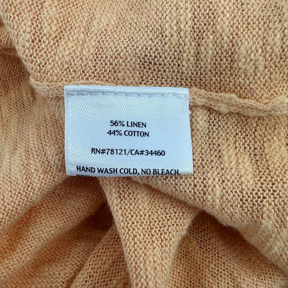 Eileen Fisher Cowl Neck Dolman Sleeve Linen Blend Knit Blouse Sz L Creamsicle - Picture 6 of 6